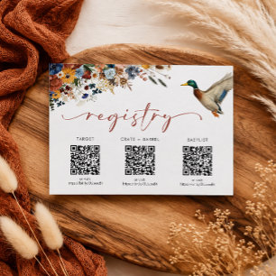 Mallard Duck Hunter Baby Shower Registry RSVP Card