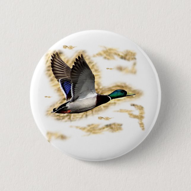 Mallard Duck Hunting 6 Cm Round Badge (Front)