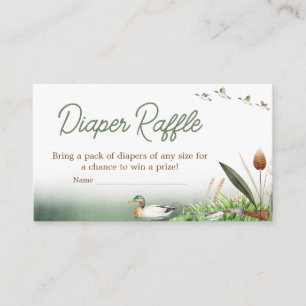 Mallard Duck Hunting Baby Shower Diaper Raffle Enclosure Card