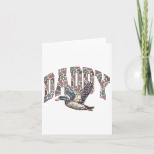 Mallard Duck Hunting Dad Retro Camouflage Daddy Fa Card