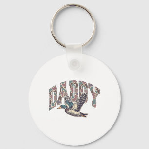 Mallard Duck Hunting Dad Retro Camouflage Daddy Fa Key Ring