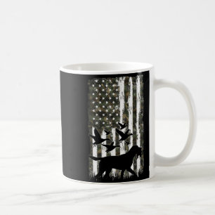 Mallard Duck Hunting Dog Camouflage American Flag Coffee Mug