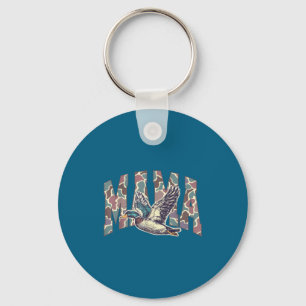 Mallard Duck Hunting Mama Retro Camouflage Daddy M Key Ring