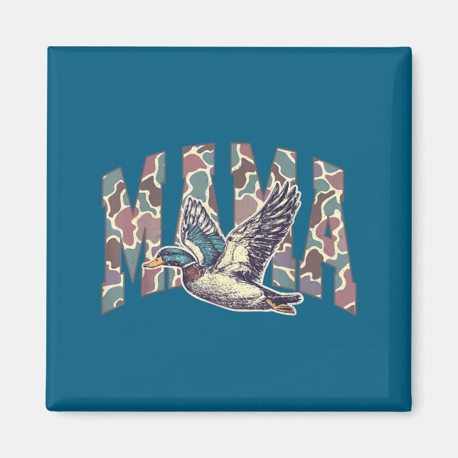 Mallard Duck Hunting Mama Retro Camouflage Daddy M Magnet (Front)