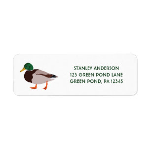Mallard Duck Illustration Return Address Return Address Label