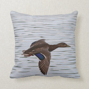 Mallard duck in flight cushion