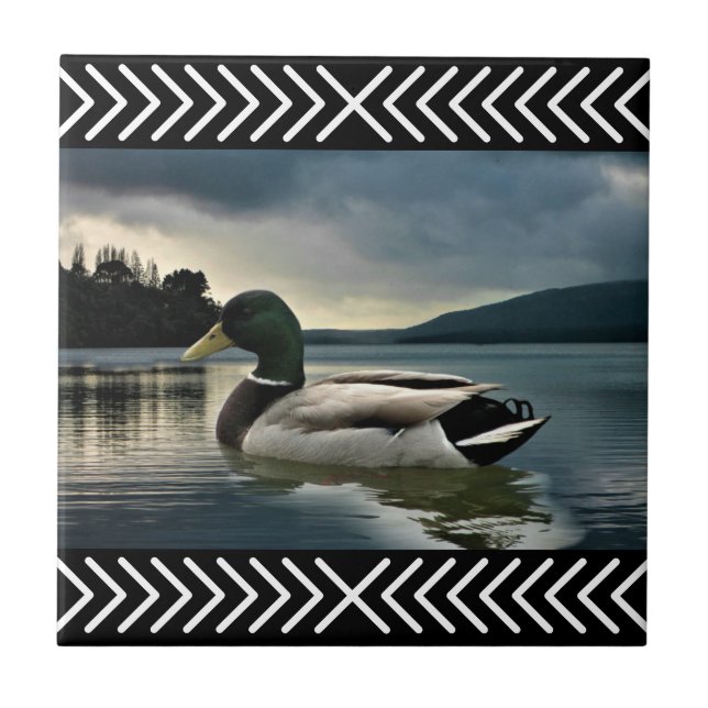 Mallard Duck Lake Ceramic Tile (Front)