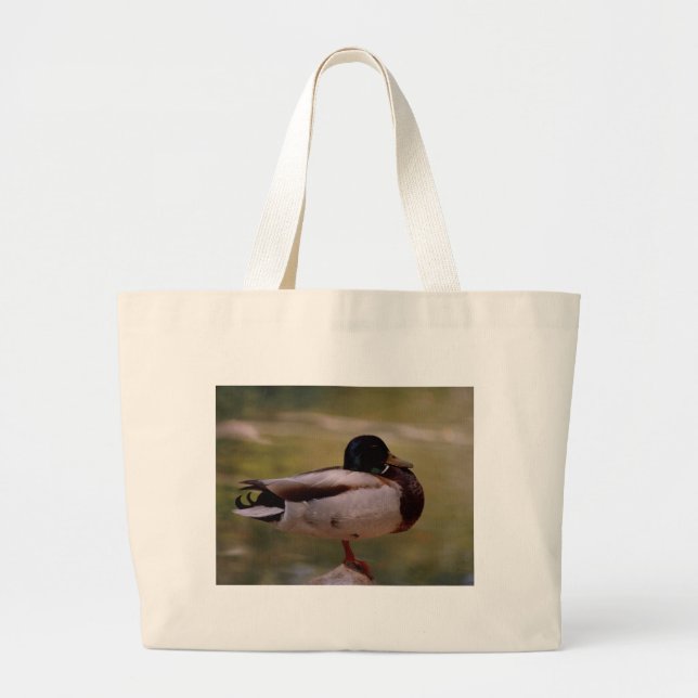 Mallard Duck Large Tote Bag (Front)