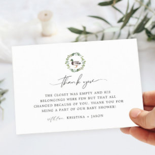 Mallard Duck Little Duckling Baby Shower Thank You Card