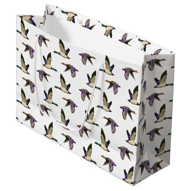 Mallard Duck Lovers  Large Gift Bag (Front Angled)