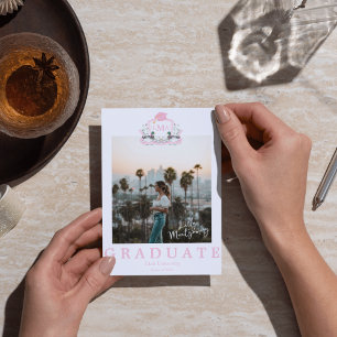 Mallard Duck Monogram Graduation Photo Poster