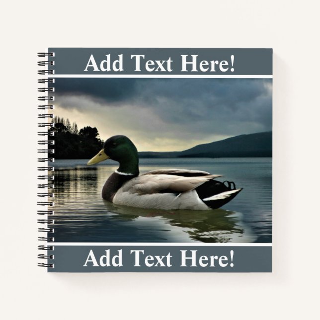 Mallard Duck On The Lake Notebook (Front)