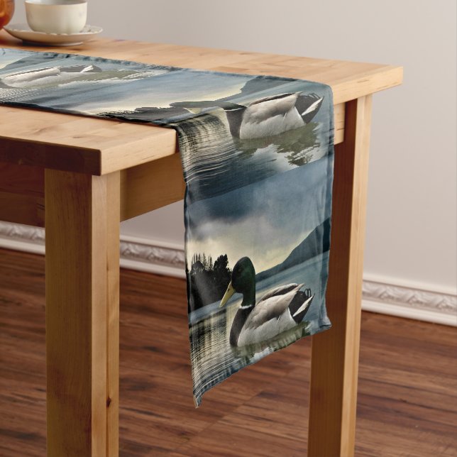 Mallard Duck On The Lake Short Table Runner (In Situ)