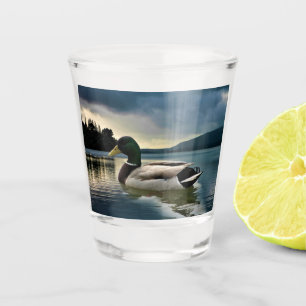 Mallard Duck On The Lake Shot Glass