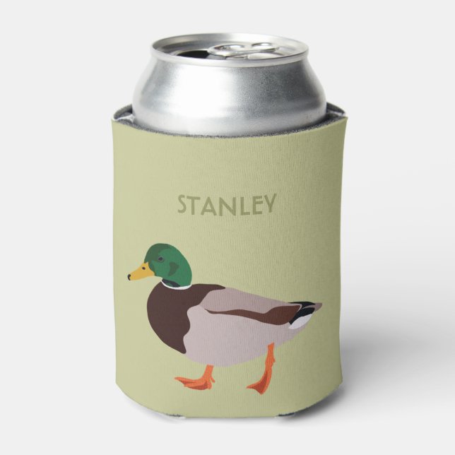 Mallard Duck Realistic Illustration Personalised Can Cooler (Can Front)