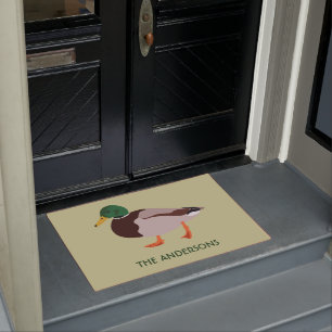 Mallard Duck Realistic Illustration Personalised Doormat