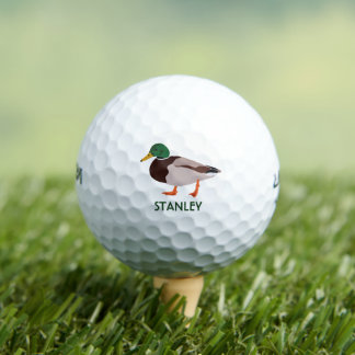 Mallard Duck Realistic Illustration Personalised Golf Balls