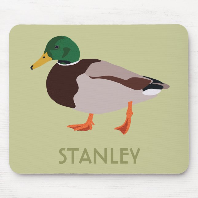 Mallard Duck Realistic Illustration Personalised Mouse Pad (Front)