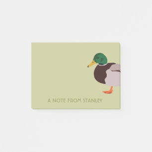 Mallard Duck Realistic Illustration Personalised Post-it Notes