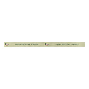 Mallard Duck Realistic Illustration Personalised Satin Ribbon