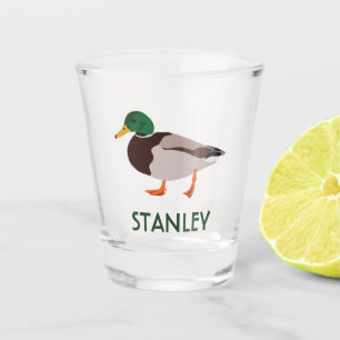 Mallard Duck Realistic Illustration Personalised Shot Glass