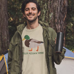 Mallard Duck Realistic Illustration Personalised Tri-Blend Shirt<br><div class="desc">Add your own message to create custom graphic tees that are perfect for bird lovers. Add a name, a place name or your own fun slogan to create a t-shirt that's uniquely you. This tshirt features a realistic style illustration of a male mallard duck with your text below in coordinating...</div>