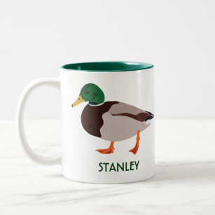 Mallard Duck Realistic Illustration Personalised Two-Tone Coffee Mug