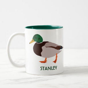 Mallard Duck Realistic Illustration Personalized Two-Tone Coffee Mug
