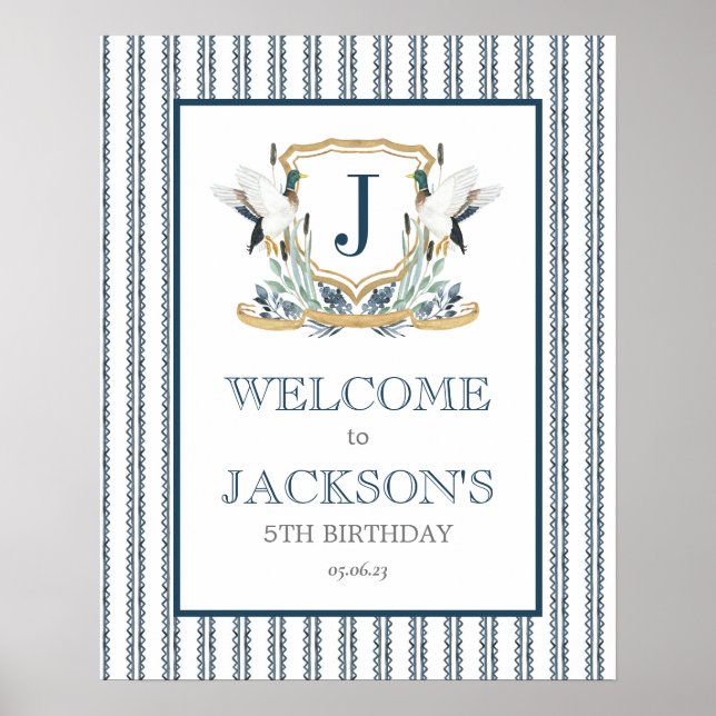 Mallard Duck welcome sign, duck poster (Front)