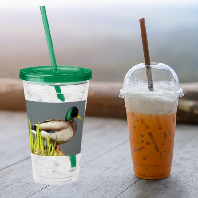 Mallard Duck Wildlife Photo Acrylic Tumbler (In Situ)