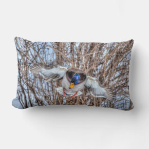 Mallard Duck Wildlife Photo for Bird-lovers Lumbar Cushion