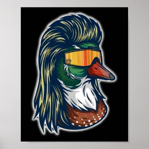 Mallard Duck With Mullet And Gles Poster
