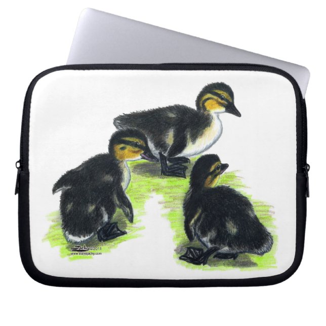 Mallard Ducklings Laptop Sleeve (Front)