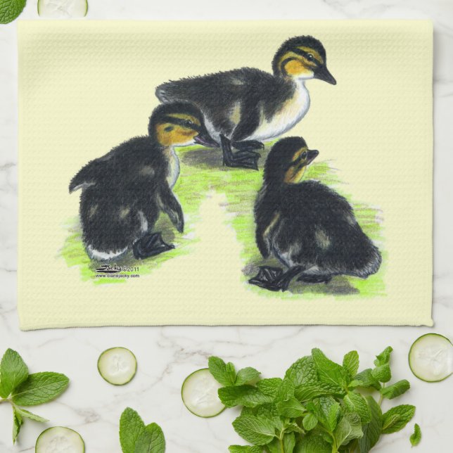 Mallard Ducklings Tea Towel (Folded)