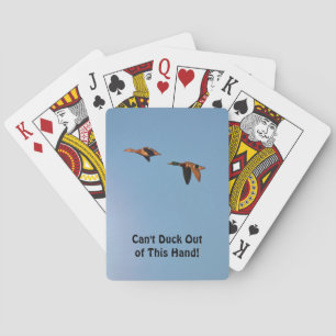 Mallard Ducks Flying in the Sky Fun Pun  Playing Cards