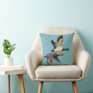 Mallard ducks in flight cushion