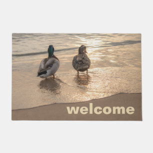 Mallard Ducks on Beach Doormat