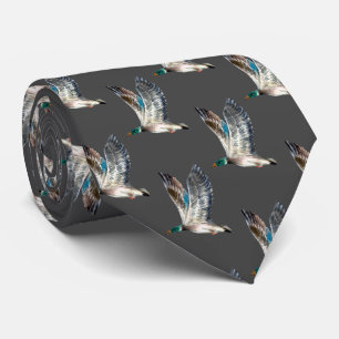 Mallard Ducks On Gray Tie