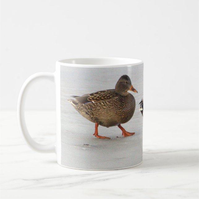 Mallard Ducks on Ice Mug (Left)