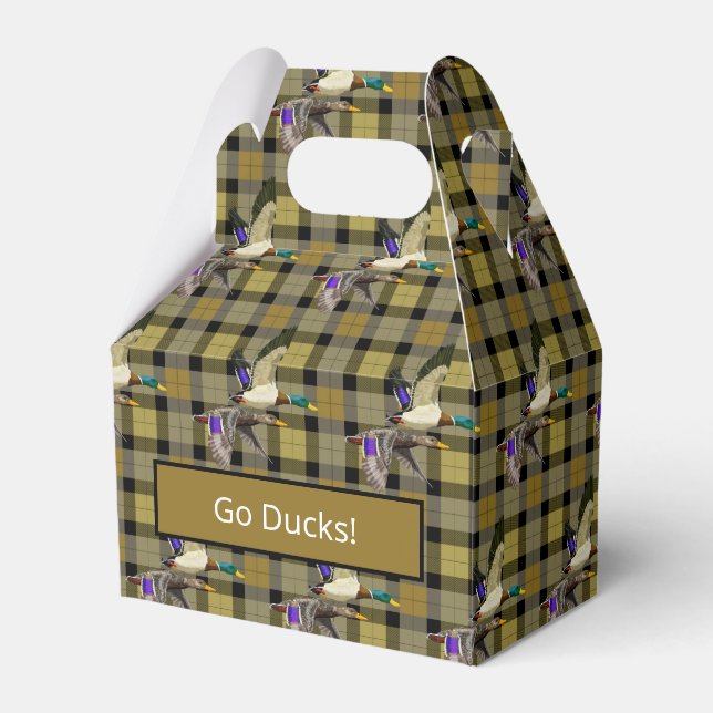 Mallard Ducks On Plaid Favour Box (Front Side)