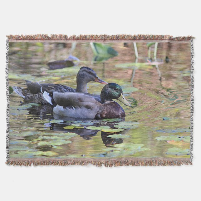 Mallard ducks throw blanket (Front)