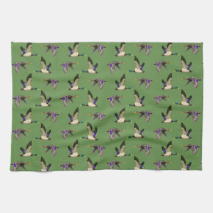 Mallard Ducks Trendy Tea Towel
