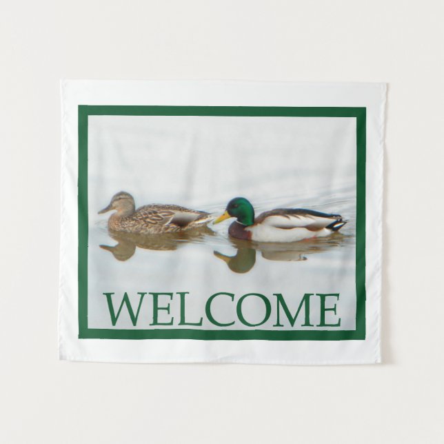 Mallard Ducks - Welcome Tapestry (Front (Horizontal))