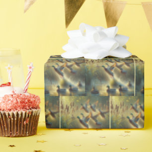 Mallard Ducks With Cattails Wrapping Paper
