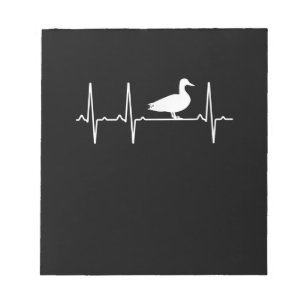 Mallard Heartbeat Gift For Men Women Duck Bird Notepad