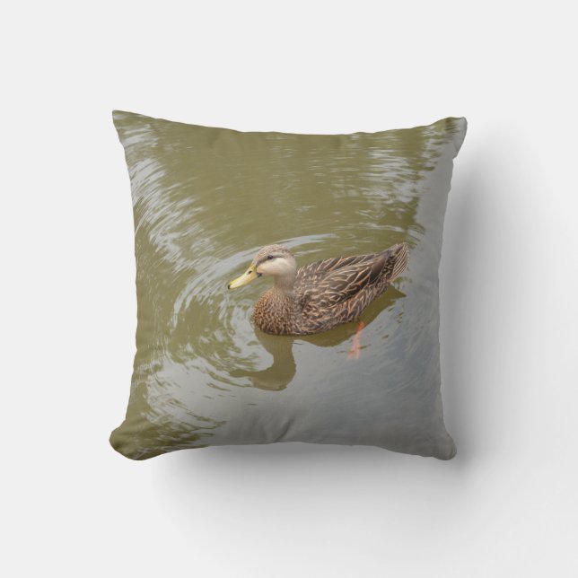mallard hen in water duck animal feather bird cushion (Front)
