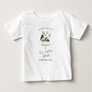 Mallard Lucky Duck 1st Birthday  Baby T-Shirt