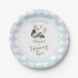 Mallard Lucky Duck for Any Age Birthday Paper Plate