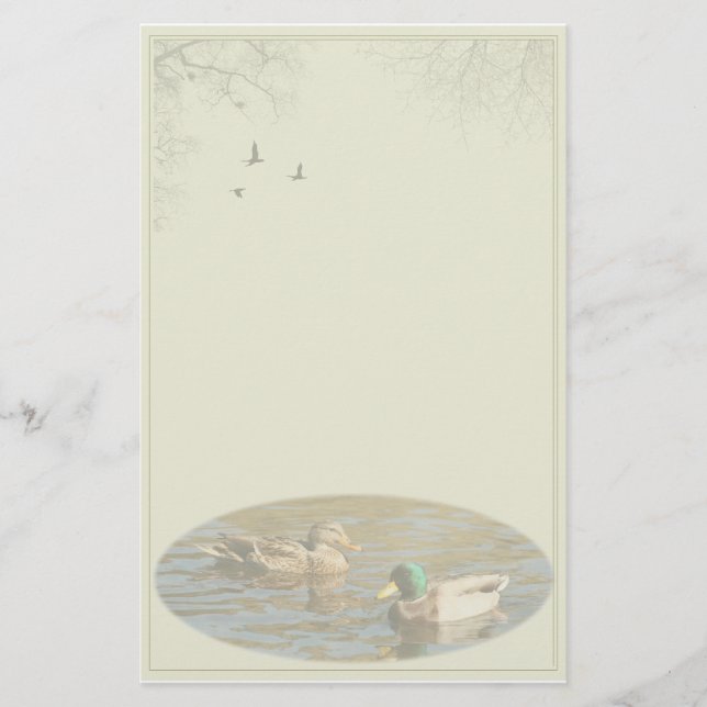 Mallard Pair Custom Stationery (Front)