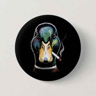 Mallard Smoking Cigarette Meme Funny Mallard Duck 6 Cm Round Badge